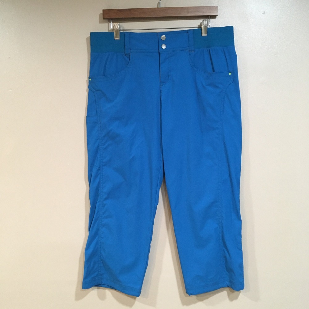 Title Nine Clamber Cropped Hiking Pants Womens 14 Blue Outdoor Performance Climb